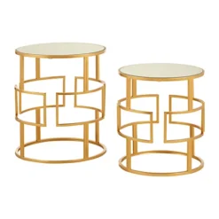 Interiors By Premier Avantis Set Of 2 Gold Metal/Round Side Tables 8 Interiors By Premier Avantis Set Of 2 Gold Metal/Round Side Tables -Furniture Store interiors by premier avantis set of 2 gold metal round side tables5018705453019 03c MP