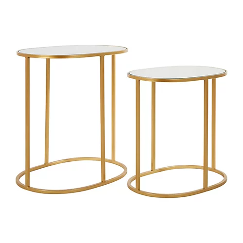 Interiors By Premier Avantis Set Of 2 Oval Side Tables 3 Interiors By Premier Avantis Set Of 2 Oval Side Tables