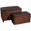 Interiors By Premier Cattail Leaf Ottoman Storage - Set Of 2 -Furniture Store interiors by premier cattail leaf ottoman storage set of 25018705636993 01c MP