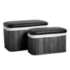 Interiors By Premier Ottoman Black Bamboo Storage Seats