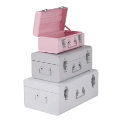Interiors By Premier Parley Set Of Three Assorted Pink And Grey Storage Trunks -Furniture Store interiors by premier parley set of three assorted pink and grey storage trunks5018705419268 03c MP
