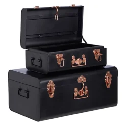Interiors By Premier Parley Set Of Two Black Storage Trunks 8 Interiors By Premier Parley Set Of Two Black Storage Trunks -Furniture Store interiors by premier parley set of two black storage trunks5018705346038 03c MP