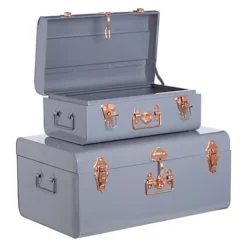 Interiors By Premier Parley Set Of Two Grey Storage Trunks 8 Interiors By Premier Parley Set Of Two Grey Storage Trunks -Furniture Store interiors by premier parley set of two grey storage trunks5018705346007 03c MP