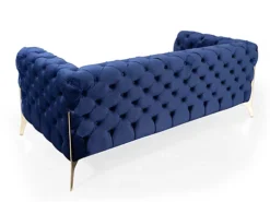 Jaguar Velvet Fabric 3 Seater Sofa Suite Chesterfield Metal Legs, Blue -Furniture Store jaguar velvet fabric 3 seater sofa suite chesterfield metal legs blue5056034050868 04c MP