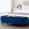 KATRINA MODERN VELVET OTTMAN STORAGE BENCH BEDROOM LIVINGROOM SEATING FOOTSTOOL (Blue) -Furniture Store katrina modern velvet ottman storage bench bedroom livingroom seating footstool blue 5055744822581 01c MP
