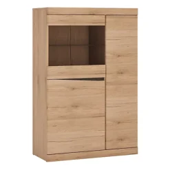 Kensington 3 Door Glazed Cabinet In Oak