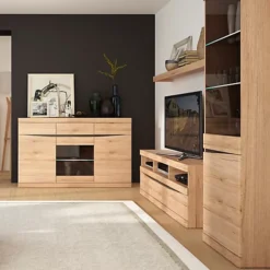 Kensington Tall Narrow 2 Door Glazed Display Cabinet (RHD) In Oak -Furniture Store kensington tall narrow 2 door glazed display cabinet rhd in oak5900355033010 03c MP