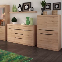 Kensington Tall Narrow 2 Door Glazed Display Cabinet (RHD) In Oak -Furniture Store kensington tall narrow 2 door glazed display cabinet rhd in oak5900355033010 04c MP