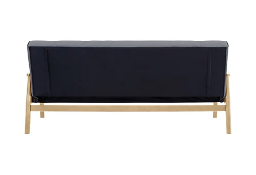 Langford Sofa Bed Fabric 3 Seater Button Detail Wooden Frame Sofabed, Grey With Natural Wood 5 Langford Sofa Bed Fabric 3 Seater Button Detail Wooden Frame Sofabed, Grey With Natural Wood - Image 3