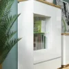 Large Glass Display Cabinet LED Light Buffet Unit White Gloss Oak Finish Erla -Furniture Store large glass display cabinet led light buffet unit white gloss oak finish erla5900211812018 01c MP