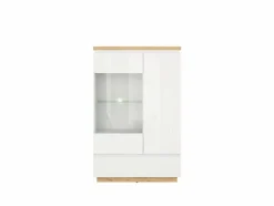 Large Glass Display Cabinet LED Light Buffet Unit White Gloss Oak Finish Erla 9 Large Glass Display Cabinet LED Light Buffet Unit White Gloss Oak Finish Erla -Furniture Store large glass display cabinet led light buffet unit white gloss oak finish erla5900211812018 04c MP