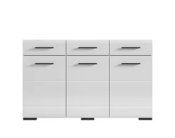 Large Sideboard Cabinet 1Door Drawers Black Accents White High Gloss Fever -Furniture Store large sideboard cabinet 1door drawers black accents white high gloss fever5901451020003 03c MP