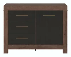 Large Sideboard Cabinet Unit Dark Oak Black Effect Drawer Storage Cupboard Balin