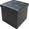 Large Single Ottoman Faux Leather Stool Folding Seat Foldable Storage Box Black -Furniture Store large single ottoman faux leather stool folding seat foldable storage box black5056316787826 01c MP