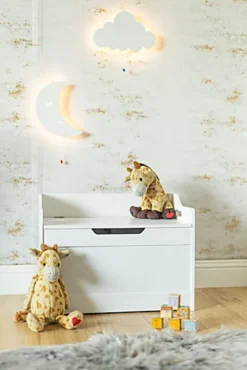 Large White Wooden Kid's Toy Box