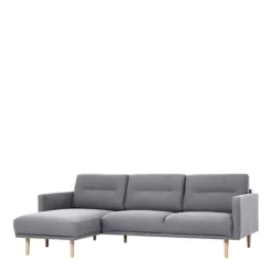 Larvik Chaiselongue Sofa (LH) - Grey - Oak Legs -Furniture Store larvik chaiselongue sofa lh grey oak legs5060653081400 02c MP