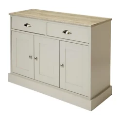 Letvica Matt Grey Chipboard 3 Door 2 Drawer Standard Shaker Sideboard (H)771mm (W)1067mm (D)408mm
