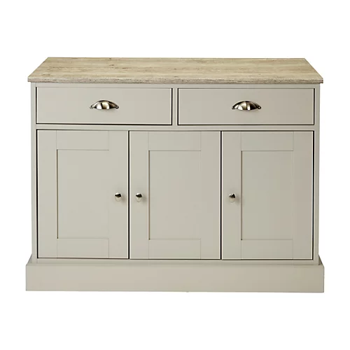 Letvica Matt Grey Chipboard 3 Door 2 Drawer Standard Shaker Sideboard (H)771mm (W)1067mm (D)408mm 6 Letvica Matt Grey Chipboard 3 Door 2 Drawer Standard Shaker Sideboard (H)771mm (W)1067mm (D)408mm - Image 4
