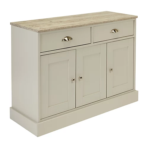 Letvica Matt Grey Chipboard 3 Door 2 Drawer Standard Shaker Sideboard (H)771mm (W)1067mm (D)408mm 4 Letvica Matt Grey Chipboard 3 Door 2 Drawer Standard Shaker Sideboard (H)771mm (W)1067mm (D)408mm - Image 2
