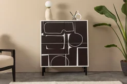 Lian Sideboard Cabinet Metal Legs - White