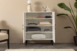 Lian Sideboard Cabinet Metal Legs - White -Furniture Store lian sideboard cabinet metal legs white8628605451124 03c MP