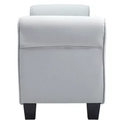 Livingandhome Beige Linen Storage Ottoman Bench Chaise With Splayed Armrest -Furniture Store livingandhome beige linen storage ottoman bench chaise with splayed armrest0735940279772 04c MP