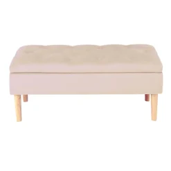 Livingandhome Beige Velvet Ottoman Bench Storage Footstool With Rubber Wooden Leg 1000x400x460mm 8 Livingandhome Beige Velvet Ottoman Bench Storage Footstool With Rubber Wooden Leg 1000x400x460mm -Furniture Store livingandhome beige velvet ottoman bench storage footstool with rubber wooden leg 1000x400x460mm0735940279666 03c MP