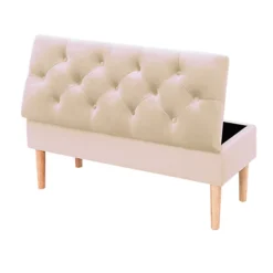 Livingandhome Beige Velvet Ottoman Bench Storage Footstool With Rubber Wooden Leg 1000x400x460mm 9 Livingandhome Beige Velvet Ottoman Bench Storage Footstool With Rubber Wooden Leg 1000x400x460mm -Furniture Store livingandhome beige velvet ottoman bench storage footstool with rubber wooden leg 1000x400x460mm0735940279666 04c MP