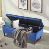 Livingandhome Blue Velvet Storage Ottoman Bench With Rubberwood Legs 2 Livingandhome Blue Velvet Storage Ottoman Bench With Rubberwood Legs -Furniture Store livingandhome blue velvet storage ottoman bench with rubberwood legs0637586349171 01c MP