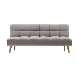 Livingandhome Grey Lattice Tufted Upholstered 3 Seater Sofa Bed With Wood Legs -Furniture Store livingandhome grey lattice tufted upholstered 3 seater sofa bed with wood legs0735940245203 04c MP