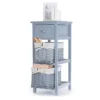 LIVIVO Grey 'Shabby Chic' Wooden Bedside Cabinet Unit - Stylish Cloth Lined Wicker Storage Basket Organiser -Furniture Store livivo grey shabby chic wooden bedside cabinet unit stylish cloth lined wicker storage basket organiser5056295306575 01c MP