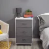 Lotte 3 Drawer Storage Chest In Grey Linen -Furniture Store lotte 3 drawer storage chest in grey linen5056413101495 01c MP