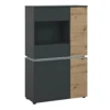 Luci 4 Door Low Display Cabinet (including LED Lighting) In Platinum And Oak 1 Luci 4 Door Low Display Cabinet (including LED Lighting) In Platinum And Oak -Furniture Store luci 4 door low display cabinet including led lighting in platinum and oak5900355117536 01c MP
