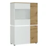 Luci 4 Door Low Display Cabinet (including LED Lighting) In White And Oak 1 Luci 4 Door Low Display Cabinet (including LED Lighting) In White And Oak -Furniture Store luci 4 door low display cabinet including led lighting in white and oak5900355115075 01c MP