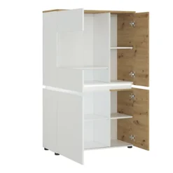 Luci 4 Door Low Display Cabinet (including LED Lighting) In White And Oak -Furniture Store luci 4 door low display cabinet including led lighting in white and oak5900355115075 03c MP