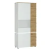 Luci 4 Door Tall Display Cabinet LH (including LED Lighting) In White And Oak -Furniture Store luci 4 door tall display cabinet lh including led lighting in white and oak5900355115068 01c MP
