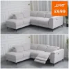 Luigi Electric Recliner Corner Sofa Chaise Luxurious Comfort And Modern Convenience (Grey Left Hand Facing Chaise)