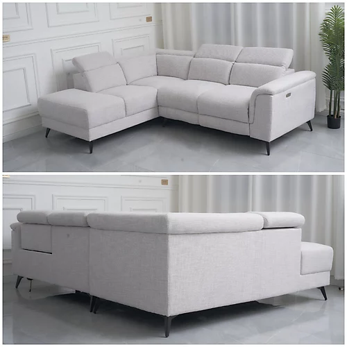 Luigi Electric Recliner Corner Sofa Chaise Luxurious Comfort And Modern Convenience (Grey Left Hand Facing Chaise) 5 Luigi Electric Recliner Corner Sofa Chaise Luxurious Comfort And Modern Convenience (Grey Left Hand Facing Chaise) - Image 3