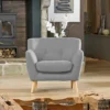Lynwood 86cm Wide Light Grey Textured Fabric Scandi Arm Chair With Both Light And Dark Wooden Legs -Furniture Store lynwood 86cm wide light grey textured fabric scandi arm chair with both light and dark wooden legs5060980886723 01c MP