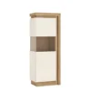 Lyon Narrow Display Cabinet (LHD) 164.1cm High In Riviera Oak/White High Gloss -Furniture Store lyon narrow display cabinet lhd 164 1cm high in riviera oak white high gloss5900355041046 01c MP