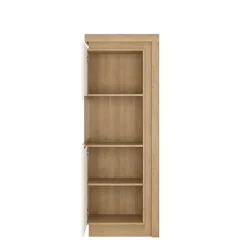 Lyon Narrow Display Cabinet (LHD) 164.1cm High In Riviera Oak/White High Gloss -Furniture Store lyon narrow display cabinet lhd 164 1cm high in riviera oak white high gloss5900355041046 04c MP