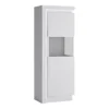 Lyon Narrow Display Cabinet (RHD) 164.1cm High (including LED Lighting) In White And High Gloss -Furniture Store lyon narrow display cabinet rhd 164 1cm high including led lighting in white and high gloss5900355143405 01c MP