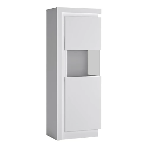 Lyon Narrow Display Cabinet (RHD) 164.1cm High (including LED Lighting) In White And High Gloss 4 Lyon Narrow Display Cabinet (RHD) 164.1cm High (including LED Lighting) In White And High Gloss - Image 2