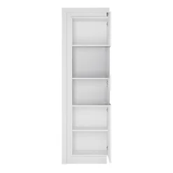 Lyon Tall Narrow Display Cabinet (RHD) (including LED Lighting) In White And High Gloss -Furniture Store lyon tall narrow display cabinet rhd including led lighting in white and high gloss5900355143443 03c MP