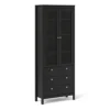 Madrid China Cabinet 2 Doors W/glass + 3 Drawers In Matt Black -Furniture Store madrid china cabinet 2 doors w glass 3 drawers in matt black5713035068956 01c MP