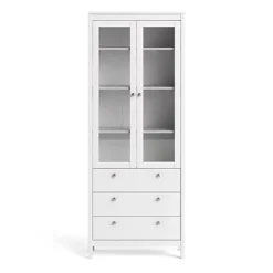 Madrid China Cabinet 2 Doors W/glass + 3 Drawers In White 8 Madrid China Cabinet 2 Doors W/glass + 3 Drawers In White -Furniture Store madrid china cabinet 2 doors w glass 3 drawers in white5713035068901 03c MP