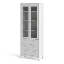 Madrid China Cabinet 2 Doors W/glass + 3 Drawers In White 9 Madrid China Cabinet 2 Doors W/glass + 3 Drawers In White -Furniture Store madrid china cabinet 2 doors w glass 3 drawers in white5713035068901 04c MP