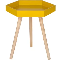 Make It A Home Elia Natural Pine Leg Hexagonal Matt Finish Side Table