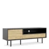Match TV-Unit 1 Door + 1 Drawer In Black/Oak -Furniture Store match tv unit 1 door 1 drawer in black oak5713035052511 01c MP