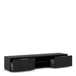 Match TV Unit 2 Drawers 2 Shelf In Black -Furniture Store match tv unit 2 drawers 2 shelf in black5713035065498 04c MP